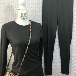 Womens Gray brushed microfiber top and leggings